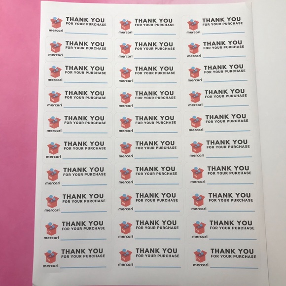 90 Mercari thank you stickers add buyers name - Picture 2 of 3